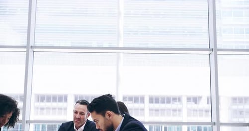 Business Meeting in Bright Modern Office