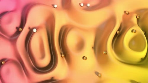 Dynamic Gradient Liquid Surface with Flowing Orbs Background