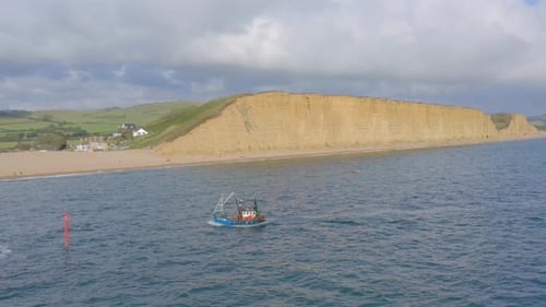 A Commercial Fishing Vessel at Sea in the UK
