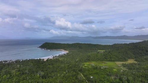 Wild Bay With A Beach Near San Vicente, Philippines