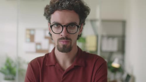 Portrait of Man during Workday in Office