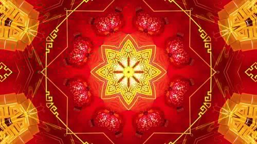 Chinese Lunar New Year Abstract Flower Seamless Loop Background