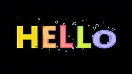 Adesivos engraçados se transformando em Hello Text no Alpha Channel 4K