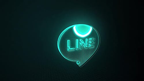 Neon Chat Bubble Line Logo Reveal