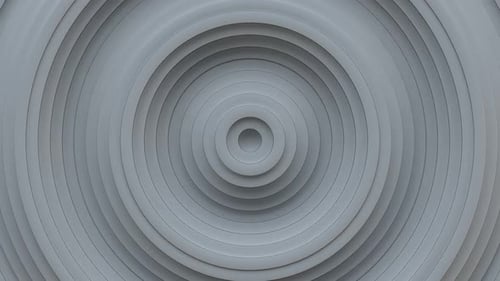 Gray concentric circles. Seamless loop 3D render animation