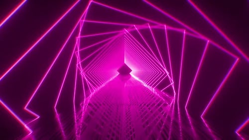 Pink Neon Light Tunnel Full Hd Loop