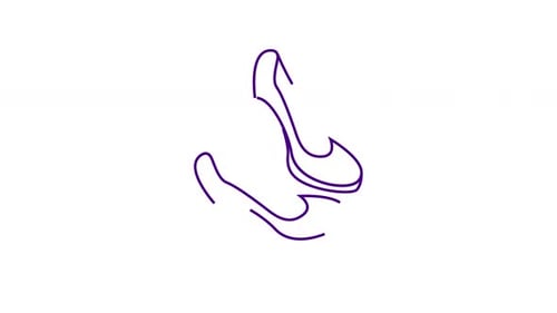Minimalist Line Drawing Animation of High Heel Shoes