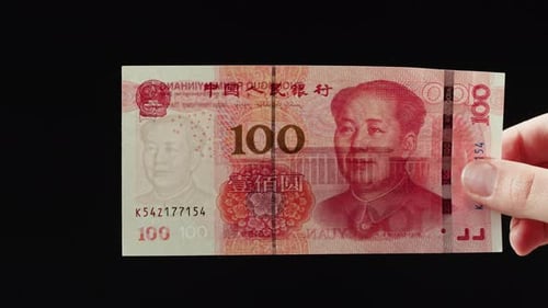 Detailed Close Up of 100 Yuan the Chinese Currency 100 Renminbi the Highest Denomination of China's