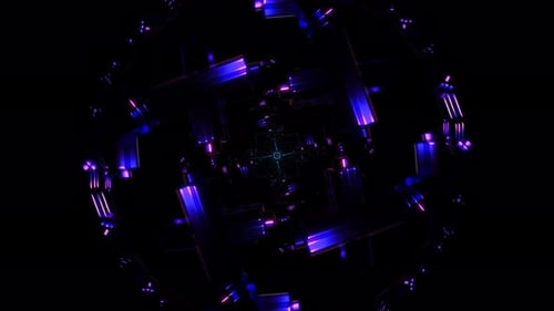 A Dynamic VJ Loop with a Rhythmic Pulsating Neon Disco Pattern