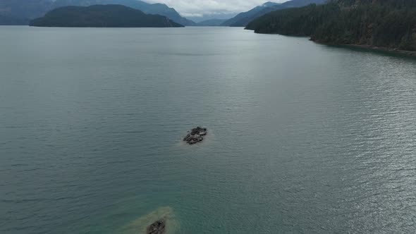 Aerial View of Sechelt Inlet and Coastal Forest in British Columbia ...