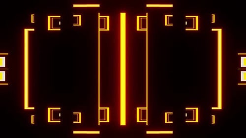 Golden Animated Room Background Vj Loop For Party With Neon Lines