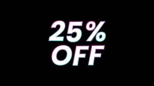 Glitch Effect 25 Percent Off Animated Text Title