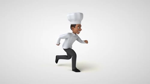 3D Cartoon Chef Character Running Loop