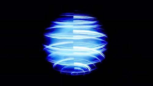 Futuristic Glowing Blue Style Sphere 360 Rotating Abstract Animation On Transparent Background