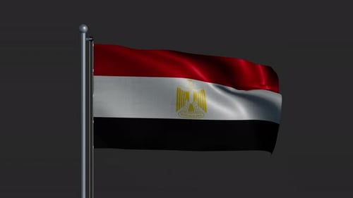 3D Animation of the Egyptian Flag Waving Realistically