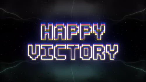 Happy Victory Retro Pixel Title Animation