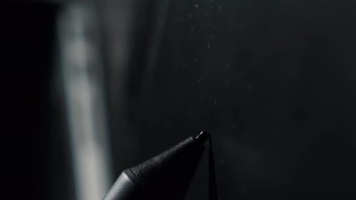 Graphic designer drawing illustrations with stylus on tablet. Vertical video