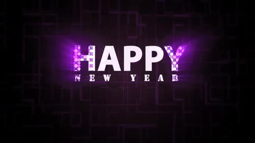 Digital Happy New Year Purple