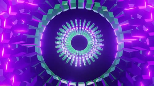 Abstrakter glühender 3D-Loop-Animationshintergrund
