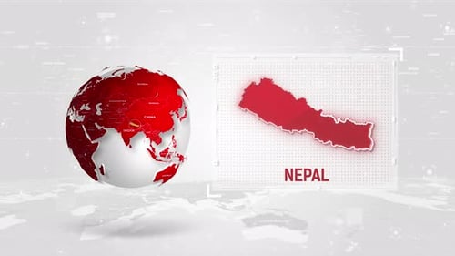 Global Map Highlight with Digital Interface and Country Display