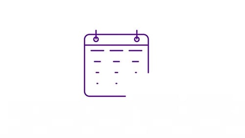 Minimalist Calendar and Clock Line Art Icon