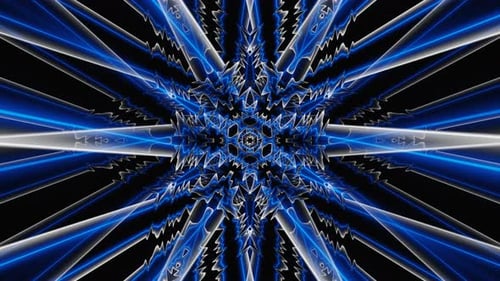 Abstract Winter Snowflake Blue and White Vj Loop Animation