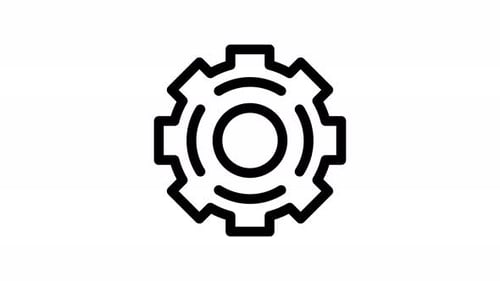 Flat Design Rotating Settings Cog Icon