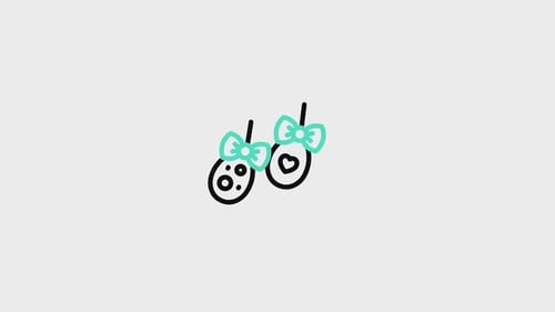 Swaying Decorative Easter Egg Line Art Animation
