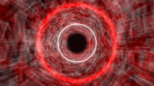 Red And White Pulsating Hypnotic Tunnel Background Vj Loop In 4K