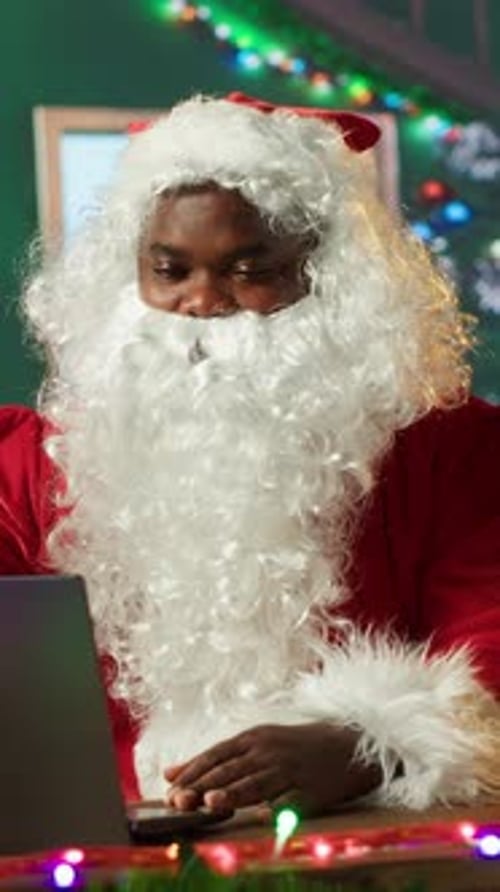 Vertical Video Saint Nicholas Talking to Parents and Kids Before Christmas Eve