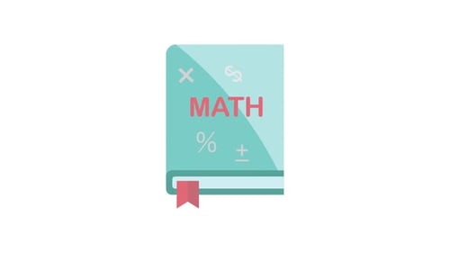 Flat Design Animated Math Book Icon
