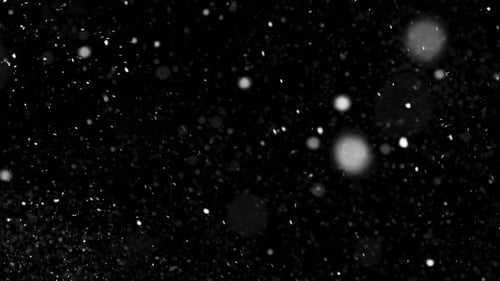 Abstract Particles Falling on Black Background for Compositing