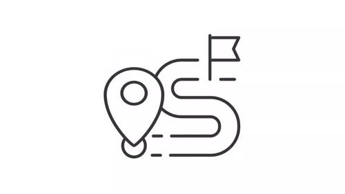 Animated road map line icon