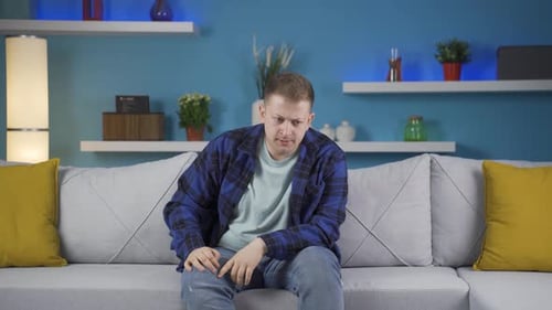 Frustrated man gets angry.