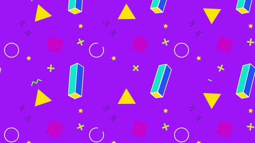 Vibrant Retro 90s Geometric Pattern Loop Background