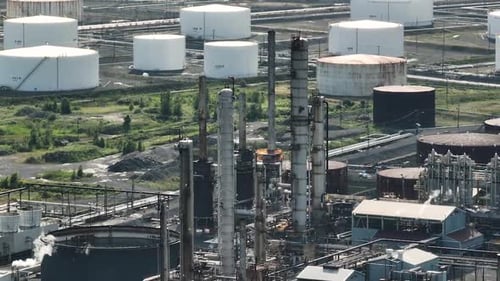 Aerial view of oil refineries_1