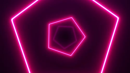 Neon Circle Pink Tunnel Background