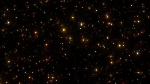 Golden Sparkling Glitter Particles Loop Background