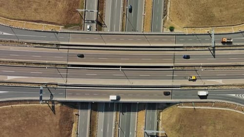 Aerial View of Road Interchange or Highway Intersection