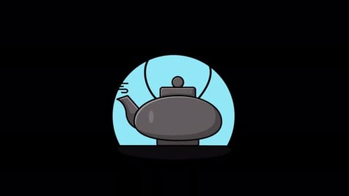 Steaming Teapot Animated Icon in Flat Design