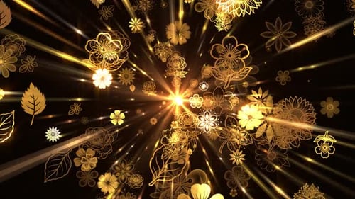 Goldener Blumen-Hintergrund