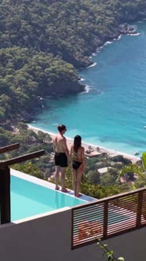 Smiling couple having fun during summer vacation