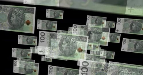 Billet de 100 zlotys polonais : un vol entre une monnaie transparente