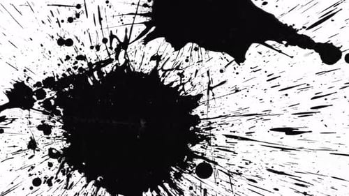 Hison Collection: A second splat of ink lands on a surface from the right side shot in 4k