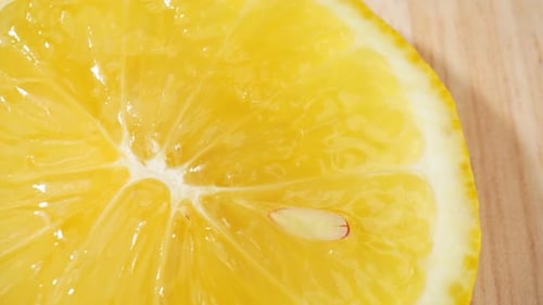 Close Up of a Juicy Lemon Slice