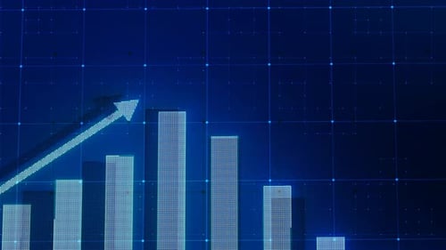 Glowing Business Chart Bar Animation