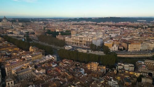 Supreme Court of Cassation (Corte Suprema di Cassazione) in Rome, Italy. Drone Shot. Cinematic Aeria