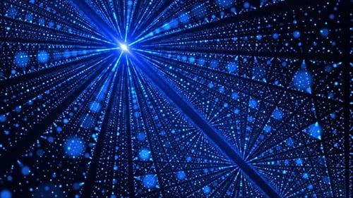 Futuristic Blue Digital Grid Data Network Animation Loop