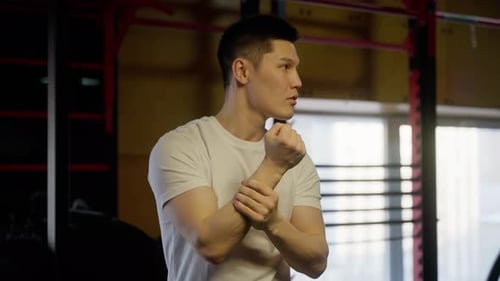 Intense Gym Training Session Serious Young Athlete During an Intense Gym Workout