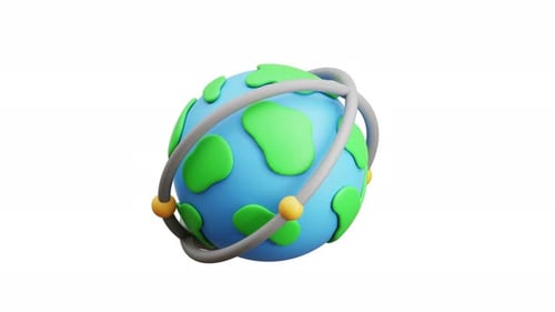 Ícone de rede global de animação 3D